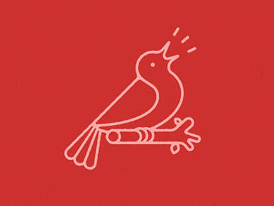 Bird bird colorful design icon illustration lines mockingbird nature red tree