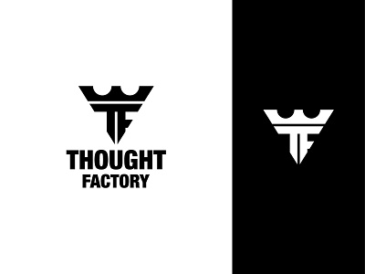 THOUGHT FACTORY brand branding clothing crown crown logo custom logo design logo logo designer mark minimal monogram streetwear streetwear logo symbol tf urban streetwear vector