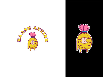 kaash Attire apparel branding clothing custom logo dribbble dripping fashion hand drwan hotel illustration logo melting money streetwear