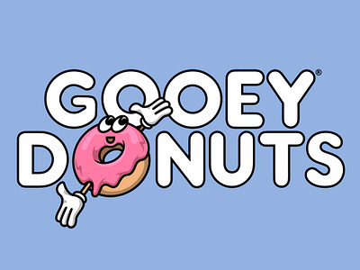 "GOOEY DONUTS" brand and identity brand identity brand identity design donut donuts logo logo design logotype package package design website