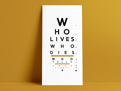 Dueler Eye Chart card composition design graphic design graphic art hamilton lin manuel miranda theatre typography