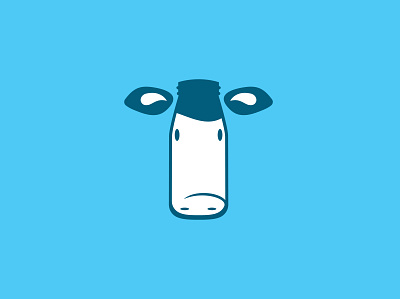 Milk glass cow branding cow design flat icon illustration logo milk vector