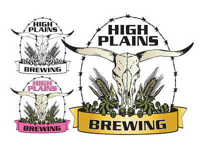 Highplains Brewing branding brewery brewing illustrator logo vector