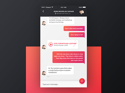 Direct Messaging app chat dailyui interface ios material message messaging text ui ux