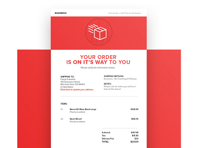 Email Order Confrimation confirmation dailyui email interface mail order ui ux web