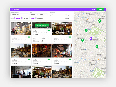 VR - Locations dashboard location map material responsive results ui ux web widget