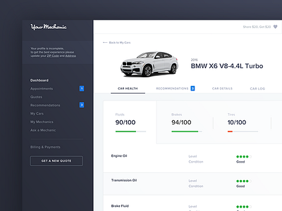 YourMechanic - Dashboard