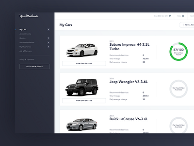 YourMechanic - Dashboard