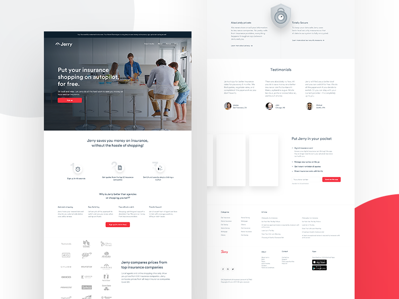 Jerry - Landing Iteration app landing user interface user experience ux ui landing page