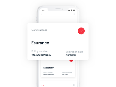 Jerry App - Insurance Card V2 android app application clean dashboard design interface ios material minimal mobile react typography ui ux