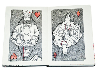 Suicide King + Queen of Thieves cards dan perrella design drawing illustration king playing cards queen