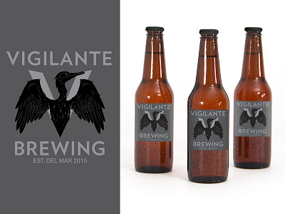 Vigilante Brewing beer bird brewing del mar design illustration label packaging vigilante