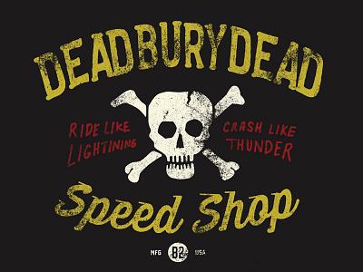 Speed Shop deadburydead moto motorcycle skull texture type typography