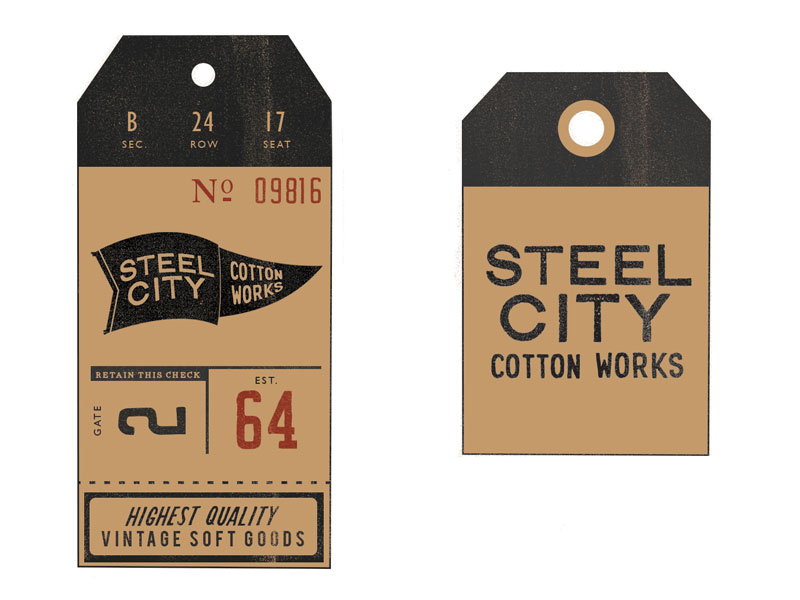 Steel City Cotton Works Hangtags by Brandon Grbach on Dribbble