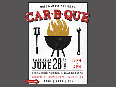 Car-b-que bbq cars invitation poster