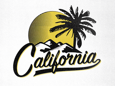 Cali california letterpress palmtree type vintage