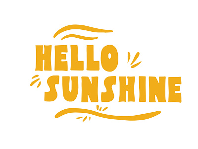 Hello Sunshine bright happy hello sunshine illustration lettering summer typography