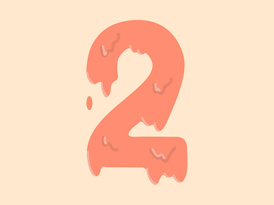 Number Two drip gum illustration number numbers slime texture two