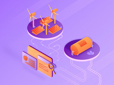 SEO for Electricity and Natural Gas Isometric Illustration electricity gas gas tank isometric isometric design isometric illustration natural gas plants search search terms seo seo terms solar panel website windmill