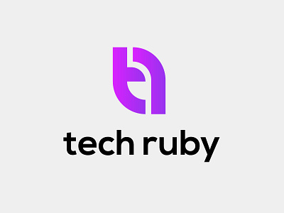 Tech Ruby brand branding icon logo ruby simple tech tech logo tech ruby text tr