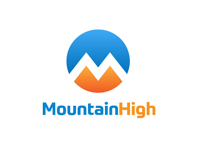 Mountain High - Logo concept brand branding flat icon logo simple text