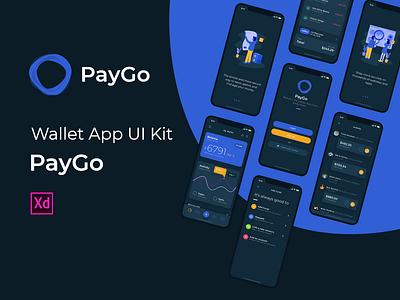 PayGo - Wallet App UI Kit animation chart ios icon message messenger mockup ịphone music app ui ux design ui interaction ui kit ui now design uinow wallet