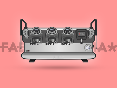 Faema E71 coffee espresso illustration machines series