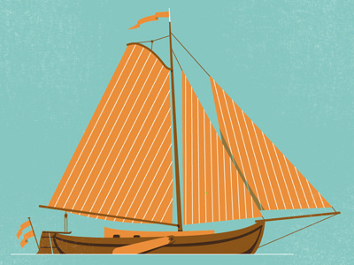 Boat 2 boat classic dutch illustration nautical poster screenprint