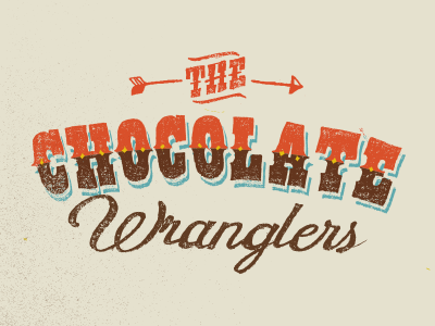 The Chocolate Wranglers chocolate lettering logo vintage western