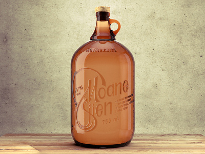 Moanesjien, Moonshine 3d america brand drink dutch emboss glass limburg logo moon moonshine