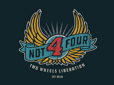 Not4four Wings Logo apparel banner bike indian logo motorcycle not4four sign t shirt vintage wings