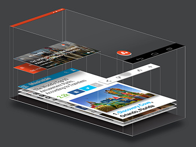 StumbleUpon Material Explosion 3d interface material material design ui ux