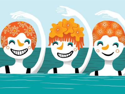 Synchronized Swimmers illustration swim