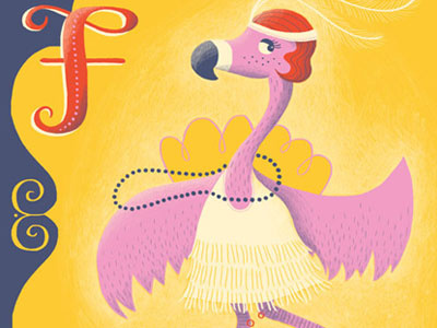 Flapper Flamingo alphabet flamingo illustration