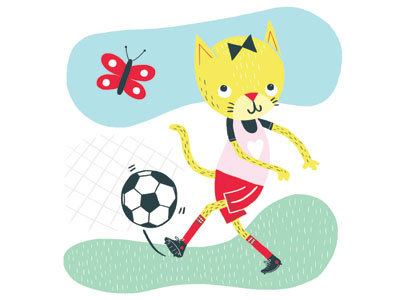 Soccer Kitten football illustration kitten soccer