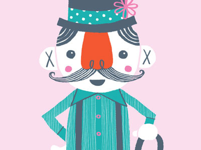 Dapper Gent character illustration mustache