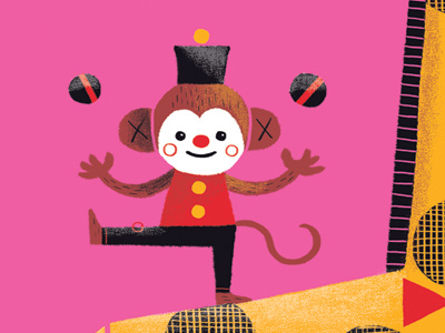 Juggling Monkey character circus clown illustration monkey