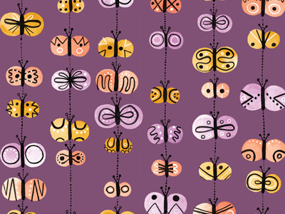 Painted Butterflies butterflies gouache illustration pattern