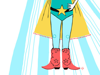 Super Girl cowboy boots star super hero