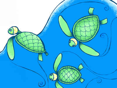 July 2012 Desktop Calendar blue calendar green turtle water