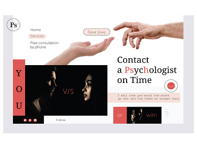 Landing Page for Psychologist. illustrator photoshop