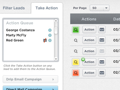 Leads Manager: Action Queue