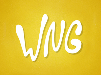 WNG custom handdrawn logo type yellow