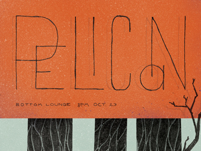 Pelican band blue custom orange pelican poster type typography