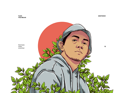 Tuan Tigabelas adobe illustrator artwork fanart gradation illustration leaf nature por portrait rapper tiger vector white