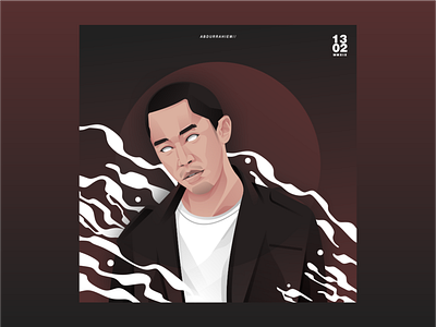 Laze artwork desain fanart hip hop illustration indonesia potrait rap soul vector vector artwork warm colors white