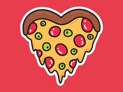 A Heart Full of Pizza food illustration magnet pizza sticker stickermule