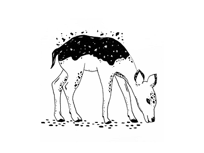 Space Critters animal animal illustration baby animals deer doe fawn galaxy illustration ink sketchbook space