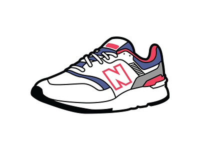 New Balance 997H adobe design illustration illustrator newbalance shoes sticker stickermule
