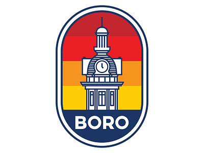 Boro Badge 615 adobe badge blue boro design illustrator murfreesboro orange red sticker tennessee tn yellow